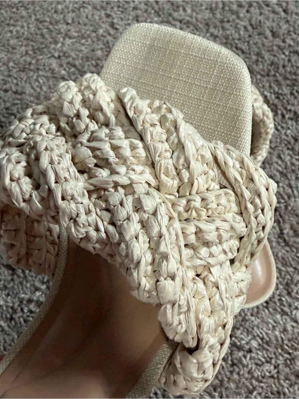 INC International Concepts Braided Woven Open-Toe Heeled Mules - Cream - Picture 5 of 5